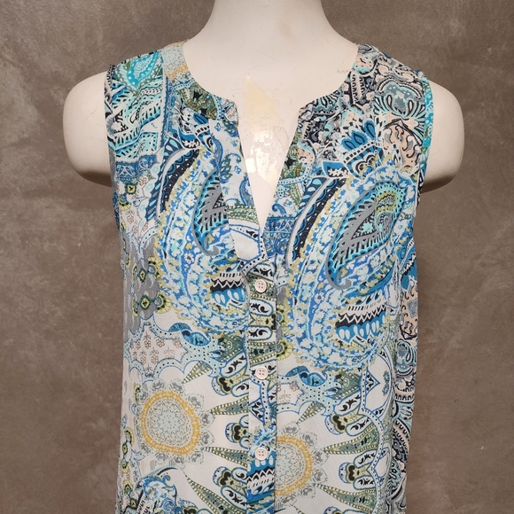 Spense Button Front Sleeveless Tunic Style Top Size Medium - Picture 5 of 11